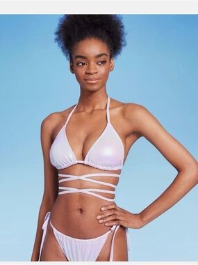 Wild Fable -  Extreme Wrap Triangle Bikini Set - Color Teal/Blue - NEW